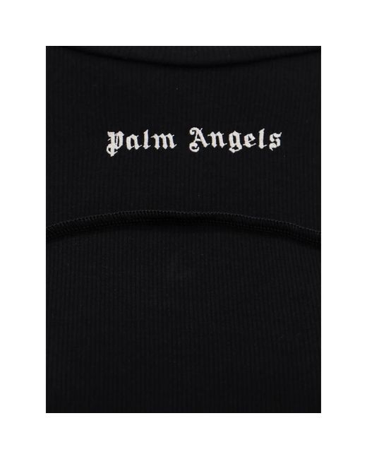 Palm Angels Black Logo rib kleid ls