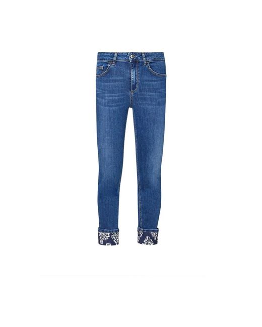 Jeans skinny denim stampa floreale di Liu Jo in Blue