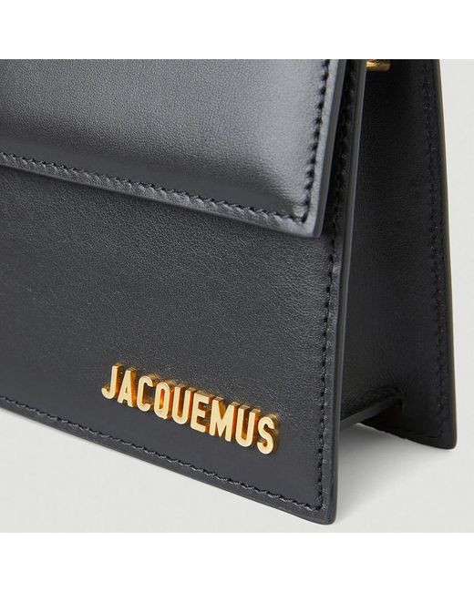 Jacquemus Black Schwarze lange schultertasche mit logo