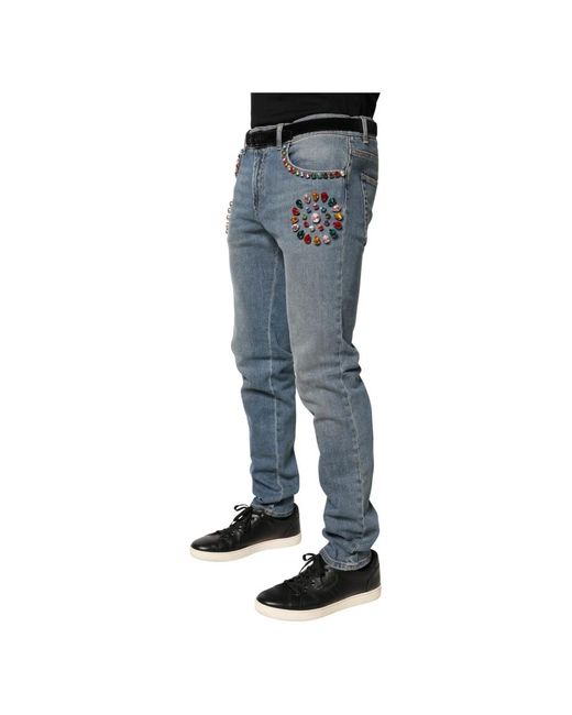 Dolce & Gabbana Blue Slim-Fit Jeans for men