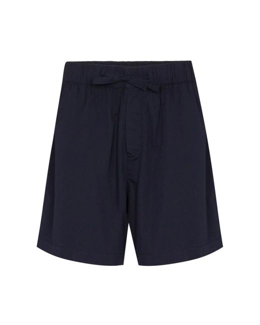 Tekla Marineblaue baumwoll-shorts mit kordelzug in Blue für Herren