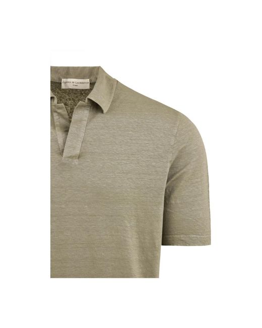 FILIPPO DE LAURENTIIS Green Polo Shirts for men