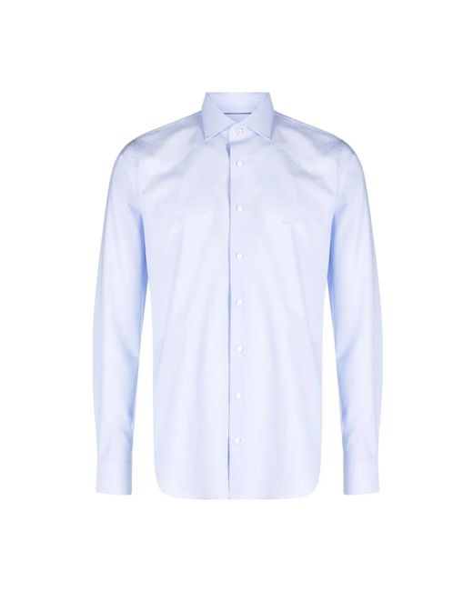 Camicia in cotone a maniche lunghe blu chiaro di Michael Kors in Blue da Uomo