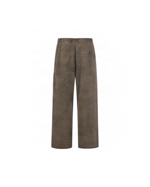 C P Company Gray Straight Trousers for men