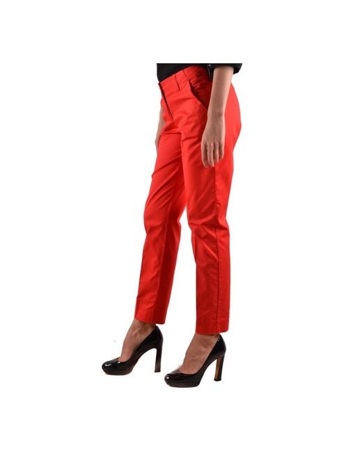 Armani Red Slim-Fit Trousers