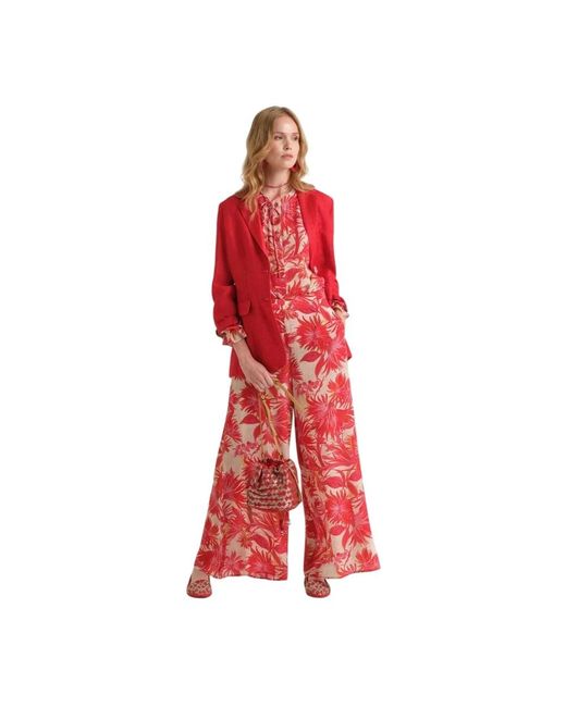 Maliparmi Red Wide Trousers