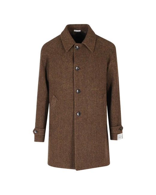 BRERAS Milano Brown Single-Breasted Coats for men