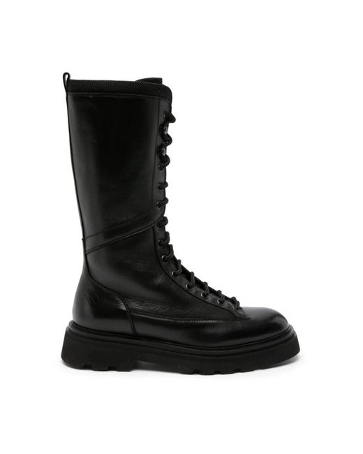 Doucal's Black Lace-Up Boots