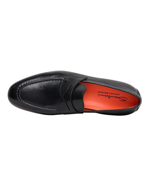 Santoni Black Loafers for men