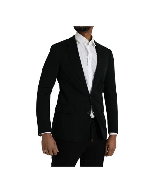 Dolce & Gabbana Schwarzer wollanzug slim fit in Black für Herren