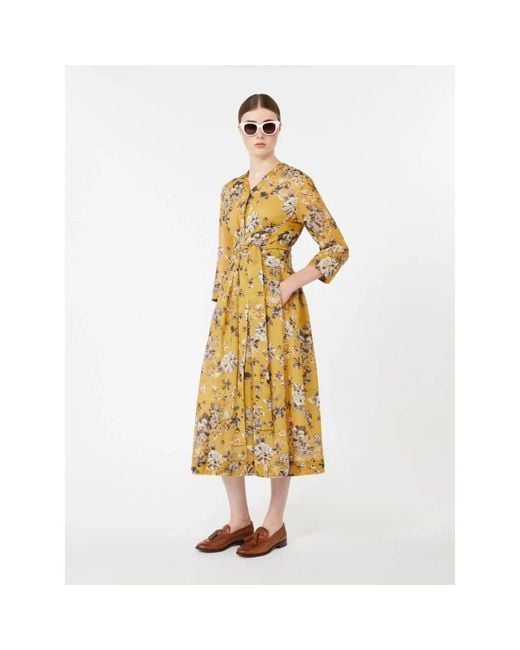 Max Mara Yellow Shirt Dresses