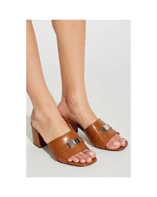 Tory Burch Brown Heeled Mules