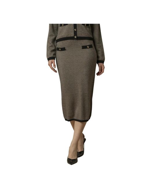 Kocca Rokken ,Grijs ,Elegante Kokerrok Met Contrasterende Details in het Green