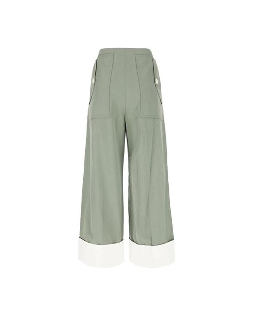 Low Classic Green Cropped Trousers