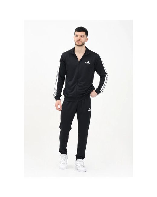 Adidas Fitness ,Zwart ,Zwart Sportkleding Basic 3-Stripes French Terry in het Black voor heren