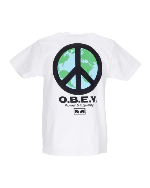 Obey Klassisches peace punk tee in White für Herren