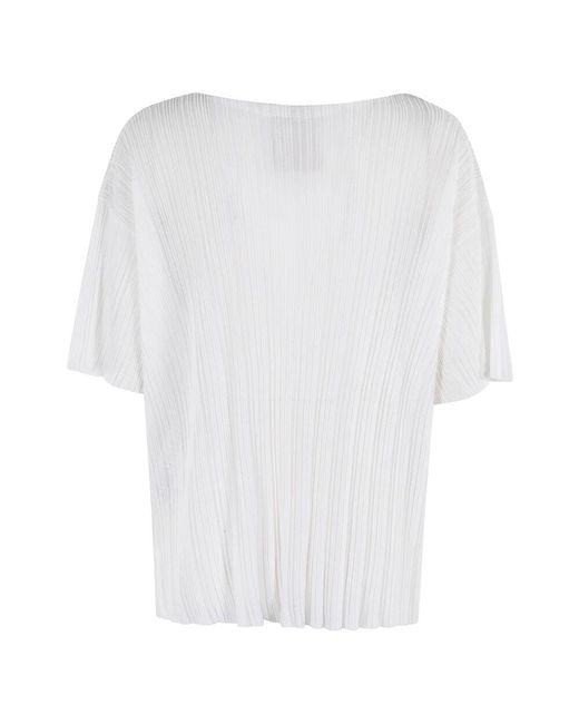 Semicouture White Weißes Bootshals Kurzarm-Top