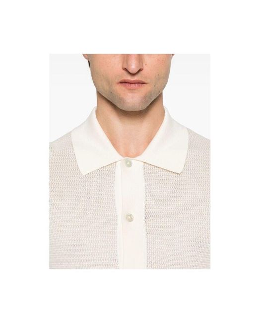 Tom Ford Weiße knopfleiste kurzarm-strickjacke in White für Herren