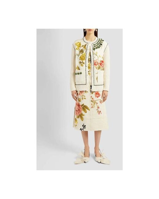Erdem Truien & Vesten ,Katoen Bloemen Gebreid Jack in het Metallic
