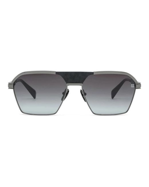 Balmain Accessoires ,Grijs ,Zwarte Rhodium Navigator Zonnebril in het Gray