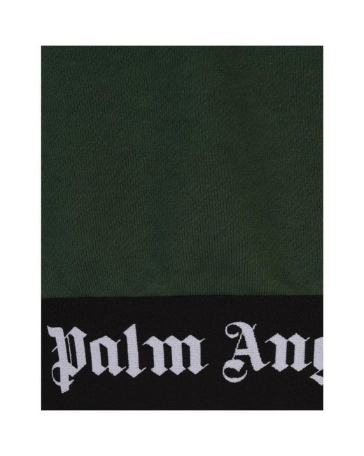 Palm Angels Green Grüner crop zip-up hoodie