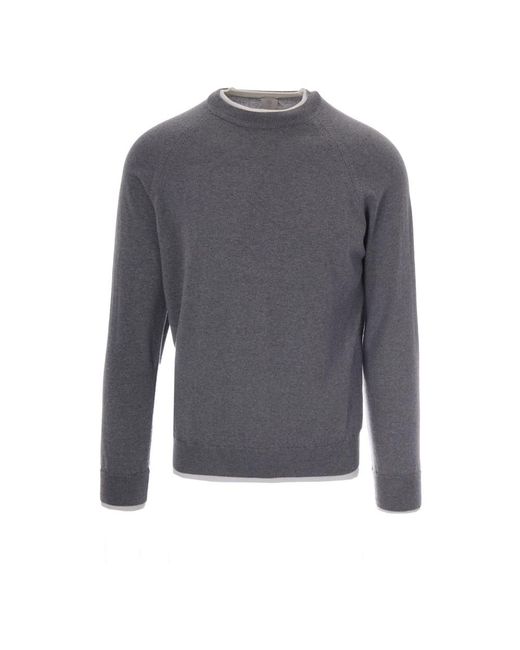 Eleventy Gray Round-Neck Knitwear for men