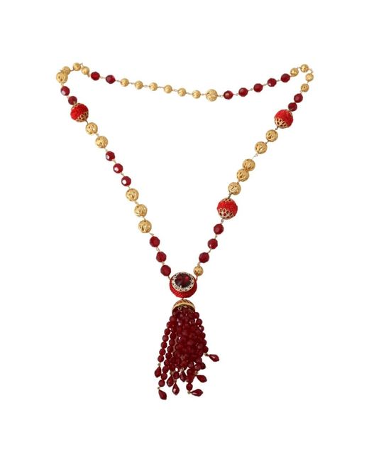 Collana con pendente di cristalli rossi di Dolce & Gabbana in Red da Uomo