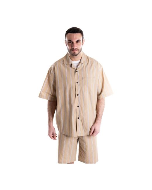 Paolo Pecora Camicia Over in het Natural voor heren