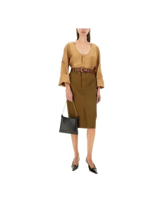 Saint Laurent Brown Blouses