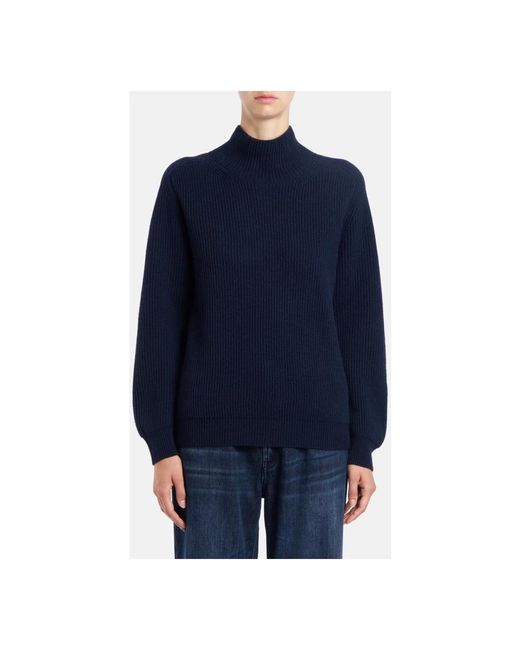 Dondup Blue Langarm Rollkragenpullover Mit Rückenöffnung