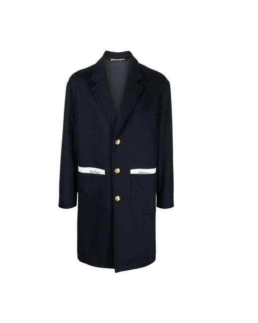 Palm Angels Blue Single-Breasted Coats for men