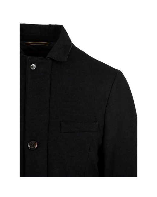 Moorer Jassen ,Blauw ,Blauwe Jas Met Rits Zakken Split in het Black voor heren