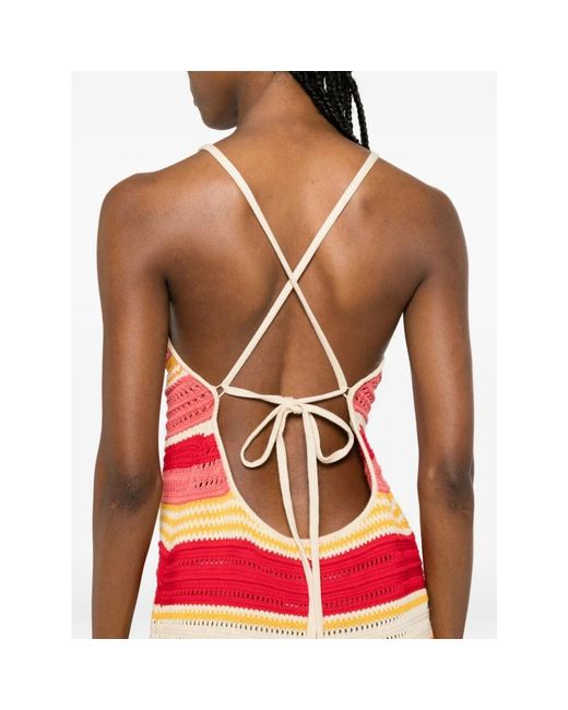 Laneus Red Knitted Dresses
