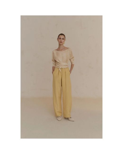 Cortana Yellow Tapered Trousers