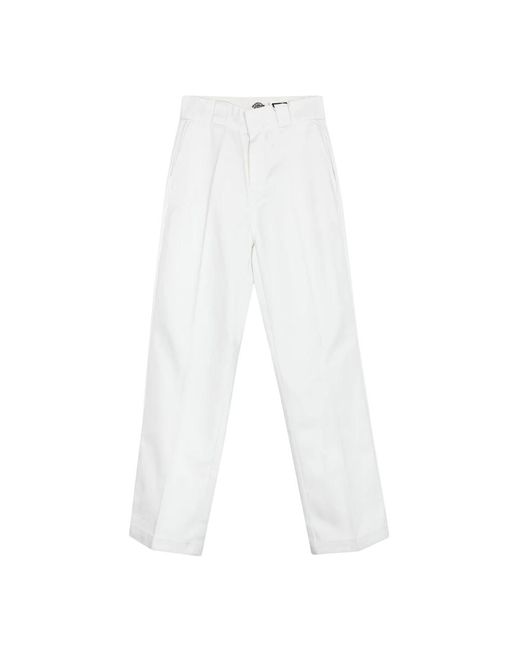Straight trousers Dickies de color White