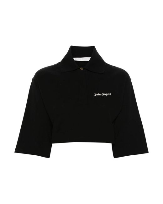 Palm Angels Black Polo Shirts