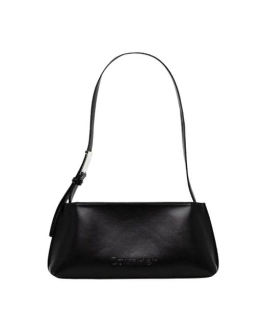 Calvin Klein Black Geprägte logo-schultertasche