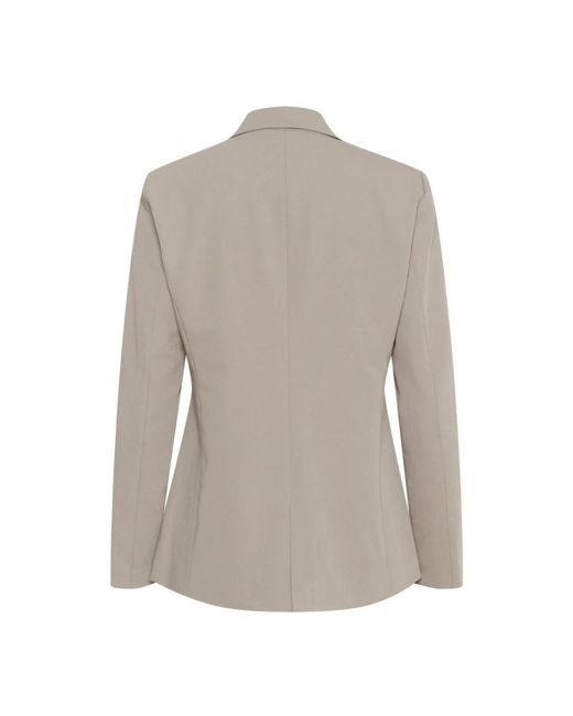 Kaffe Jassen ,Grijs ,Blazer Jacket Elephant Skin Melange in het Gray