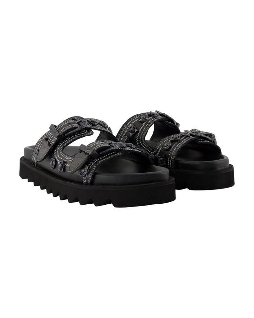 Toga Schoenen ,Zwart ,Leer Zwarte Leren Sandalen in het Black