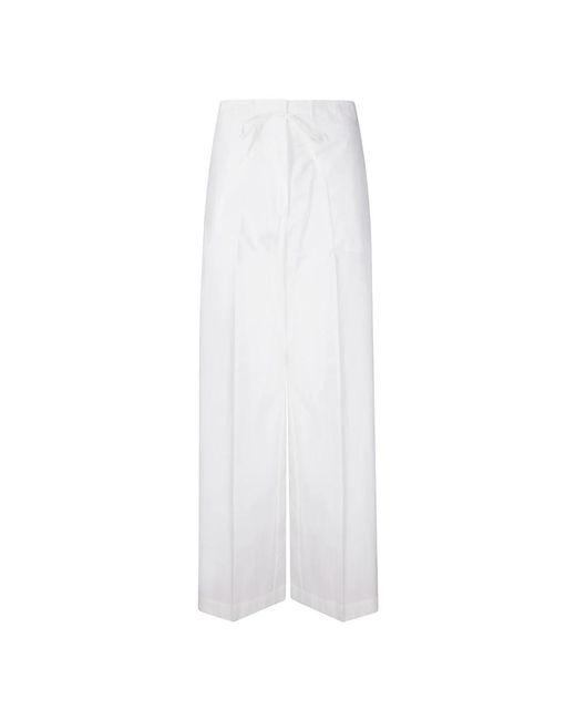P.A.R.O.S.H. White Wide Trousers
