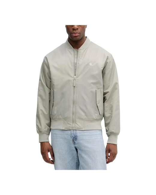 Calvin Klein Gray Bomber Jackets for men
