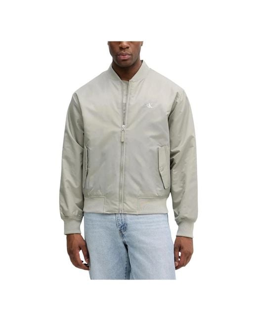 Calvin Klein Men's Gray Bomber Jackets