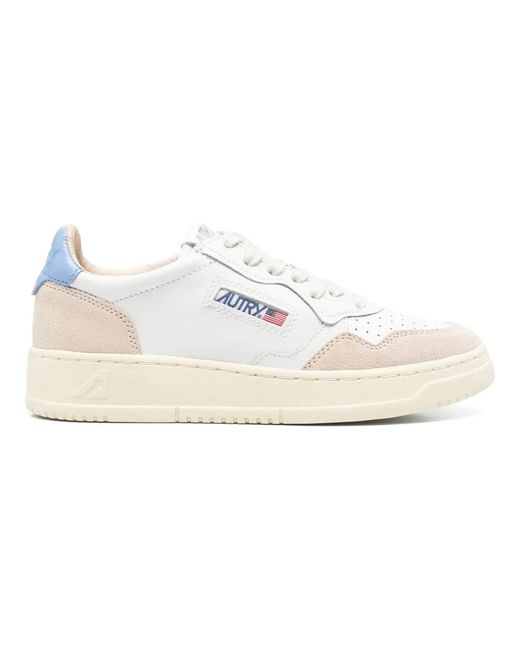 Autry Niedrige Medalist Leder/Wildleder Sneakers Weiß/Drblue in White für Herren