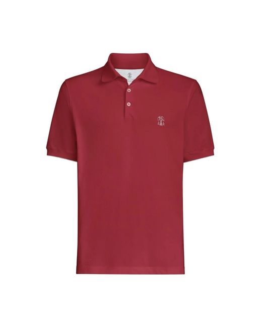 Brunello Cucinelli Red Polo Shirts for men