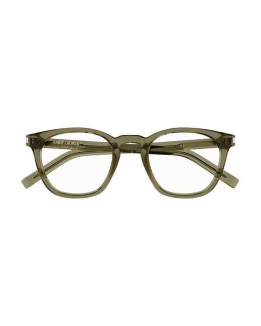 Saint Laurent Brown Transparente Grüne Brillenfassungen