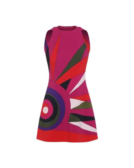 Emilio Pucci Purple Hawaii Print A-Line Kleid