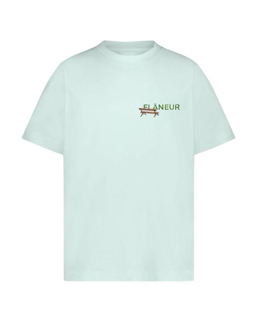 flâneur Blauwe Lanterns Of Love T-Shirt in het Blue voor heren