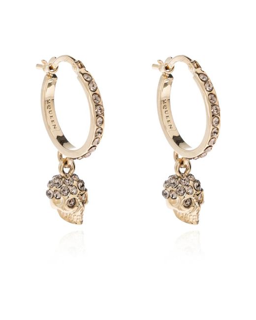 McQueen Metallic Ohrringe Mit Schimmernden Kristallen