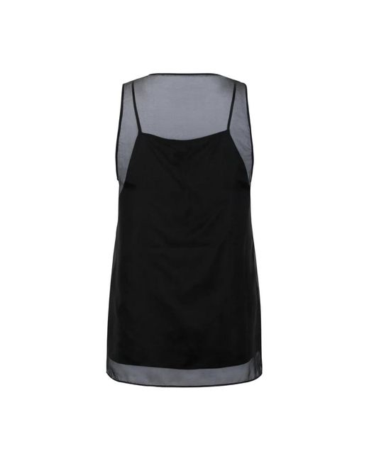 AMI Black Sleeveless Tops