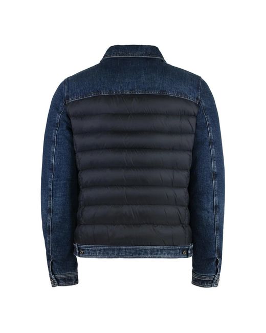 Moorer Jassen ,Blauw ,Denim Denim Jack Met Gewatteerde Nylon Inzetstukken in het Blue voor heren